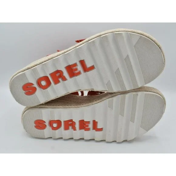 Sorel Womens Size 8.5 Cameron Multi Strap Wedge Signal Red Sandals